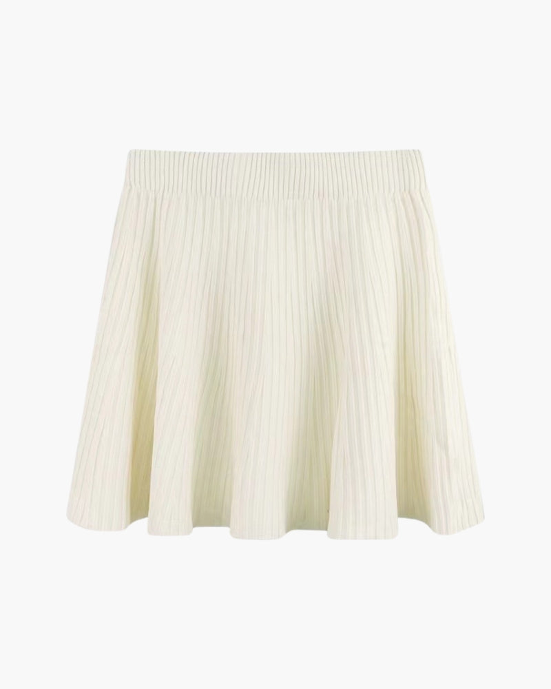 Oxford Pleated Wool Skirt