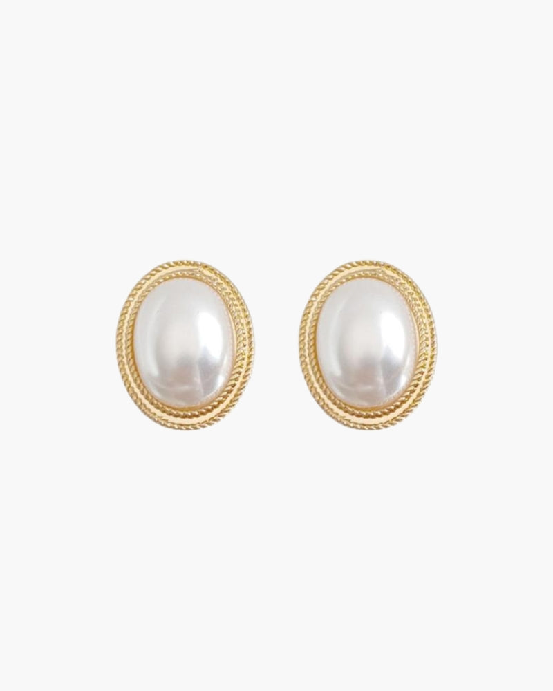 Luminous Oval Pearl Studs