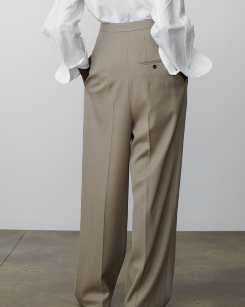 Luxe Woolen Wide-Leg Trousers