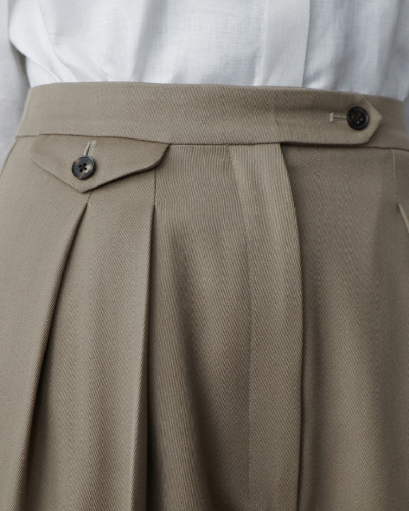 Luxe Woolen Wide-Leg Trousers