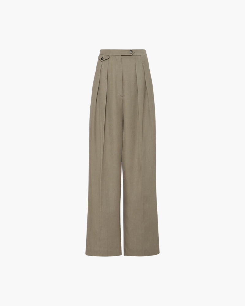 Luxe Woolen Wide-Leg Trousers